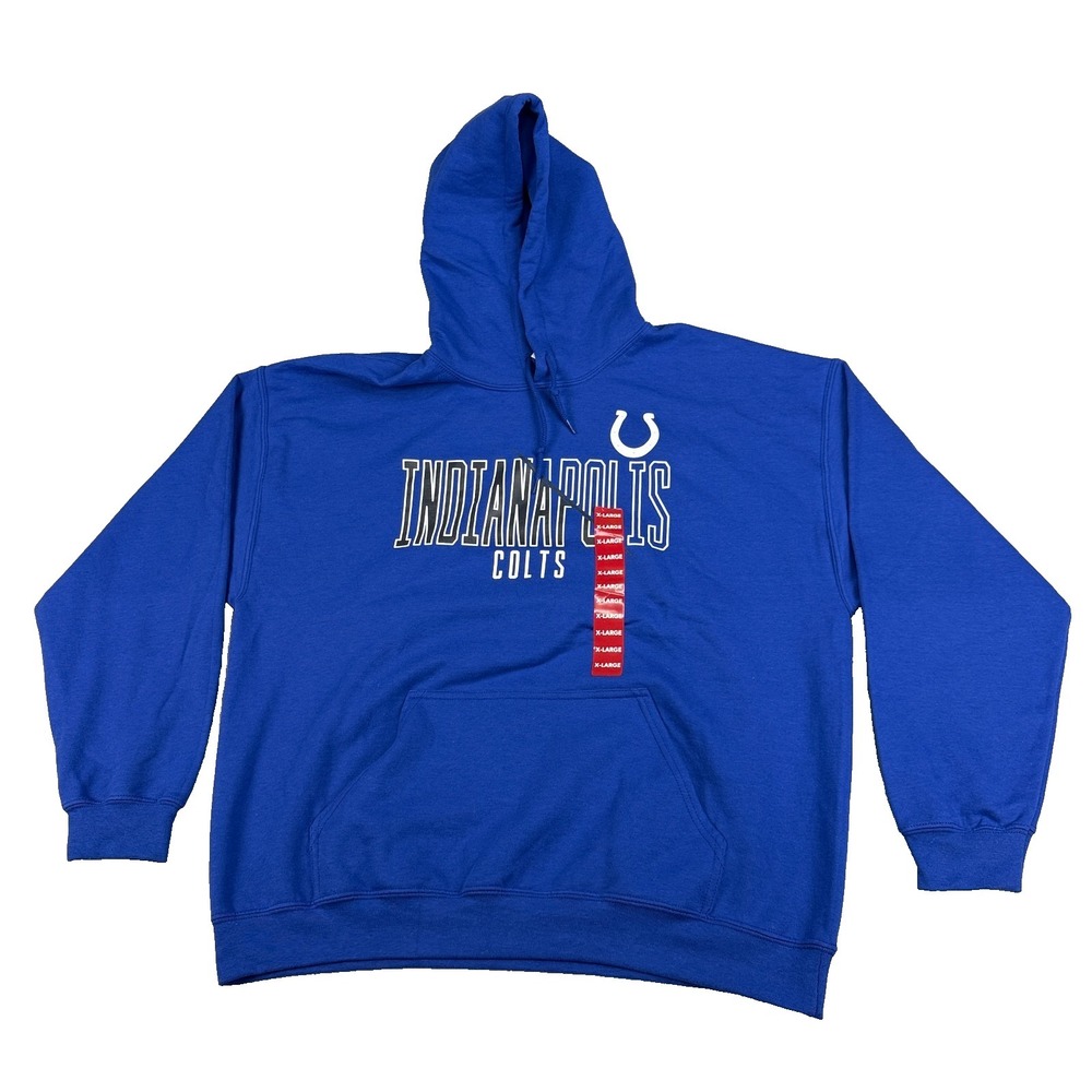 Indianapolis Colts Hoodie Men XL Blue NFL Team Apparel Pullover Sweatshirt NWT